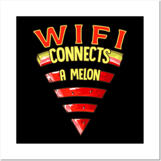 Wifi Connects A Melon Funny Watermelon Juicy Summer Fruit Posters and Art